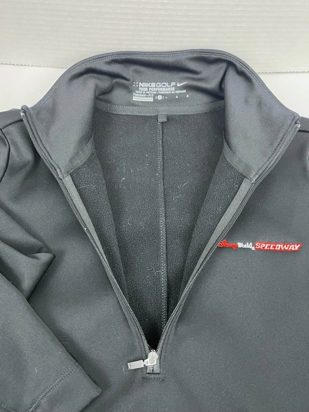 Nike Golf Women's Tour Performance 1/4 Zip with WDW Speedway Logo Size L; Disney